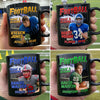 Custom Photo Magazine Black Mug - Personalized Christmas Birthday American Football Gifts For Football Lovers, Sports Fans, Sports Lovers - Game On, Greatness In Motion