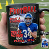 Custom Photo Magazine Black Mug - Personalized Christmas Birthday American Football Gifts For Football Lovers, Sports Fans, Sports Lovers - Game On, Greatness In Motion