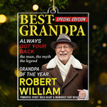 Custom Photo Magazine Acrylic Ornament - Personalized Christmas Birthday Gifts For Grandpa - His Wisdom Warms Our Hearts