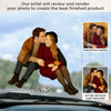 Custom Photo Acrylic Car Ornament - Personalized Anniversary Wedding Gifts For Husband And Wife, Him And Her - Love Never Ends