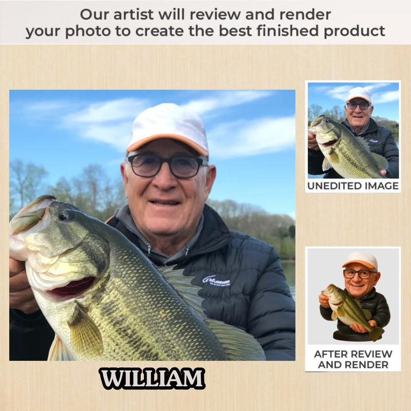 Custom Photo Shaped Acrylic Keychain - Personalized Birthday Fishing Gifts For Fisherman - Hooked On Good Days