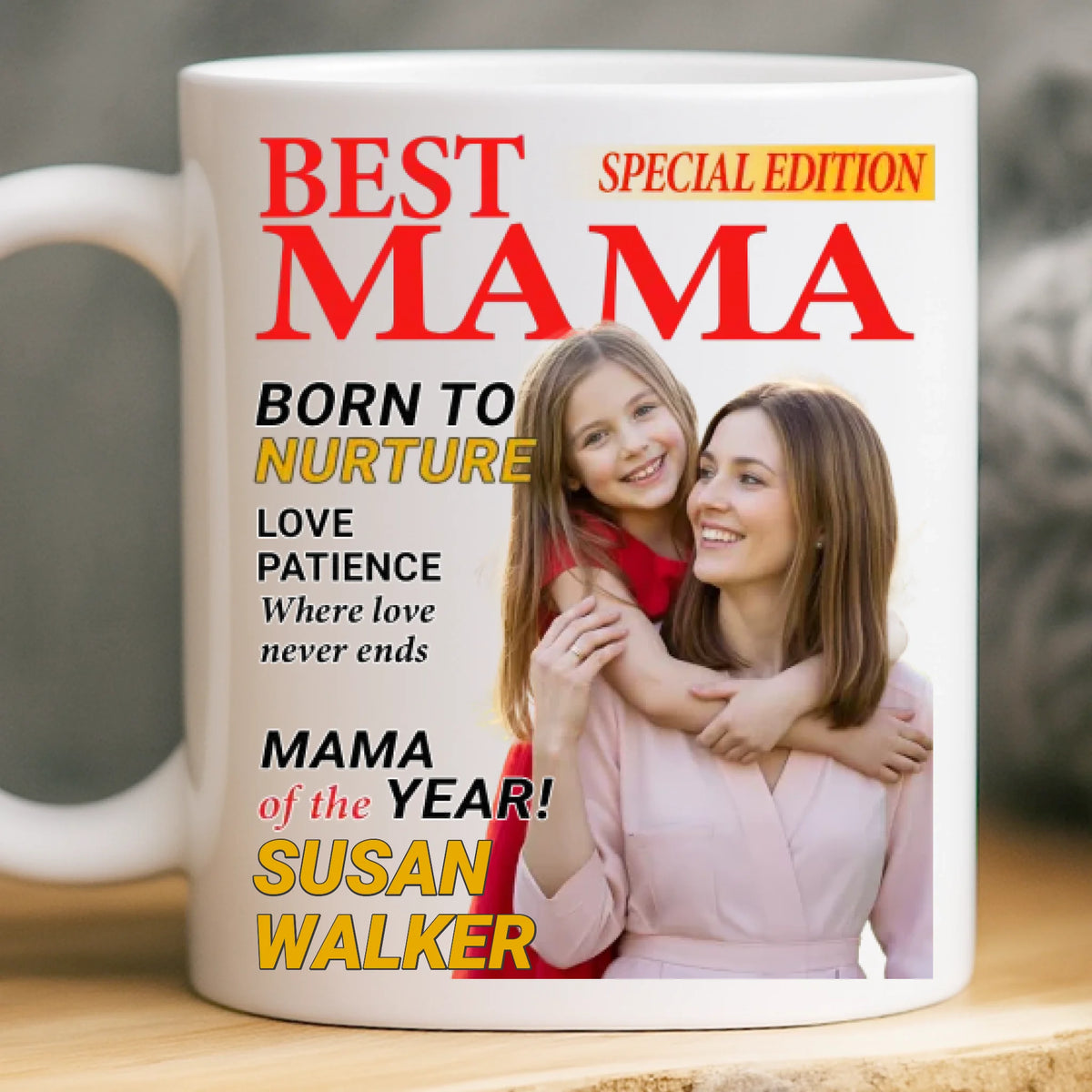 Custom Photo Magazine Mug - Personalized Birthday Gifts For Mom - Life Comes With A Mother