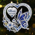 Custom Acrylic Ornament - Personalized Christmas Memorial Sympathy Gifts For Loss Of Mom, Dad - Love Echoes Through Time