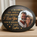 Custom Photo Printed Rock - Personalized Anniversary Wedding Gifts For Husband And Wife, Him And Her - Loved More Than Words