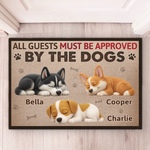 Custom Home Decor Decorative Mat - Personalized Birthday Gifts For Dog Lovers, Dog Dad And Mom - Guarded By Professional Nappers
