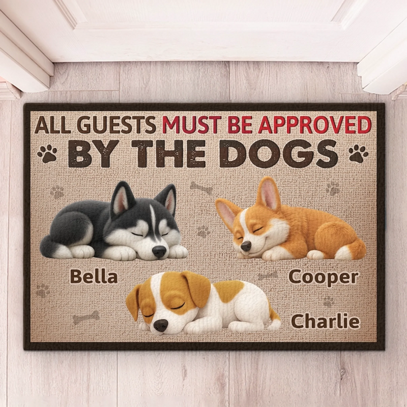 Custom Home Decor Decorative Mat - Personalized Birthday Gifts For Dog Lovers, Dog Dad And Mom - Guarded By Professional Nappers