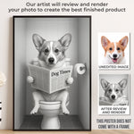 Custom Photo Bathroom Vertical Poster - Personalized  Birthday Gifts For Dog Cat Lovers, Dog Dad And Mom, Cat Owners - Do Not Disturb, I’m Reading The Dog Times