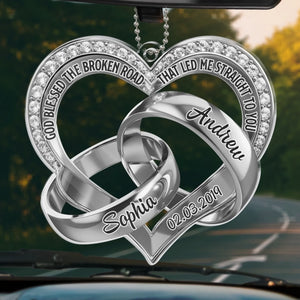 Custom Acrylic Car Ornament - Personalized Anniversary Wedding Gifts For Husband And Wife, Him And Her - Yours In Every Way