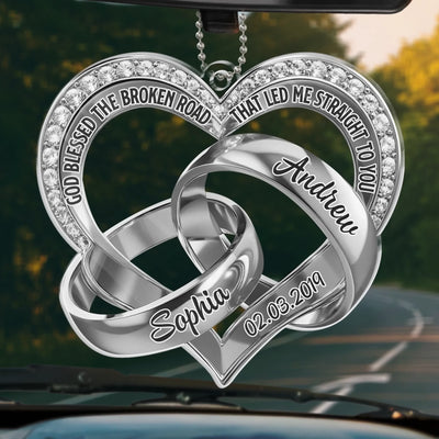 Custom Acrylic Car Ornament - Personalized Anniversary Wedding Gifts For Husband And Wife, Him And Her - Yours In Every Way