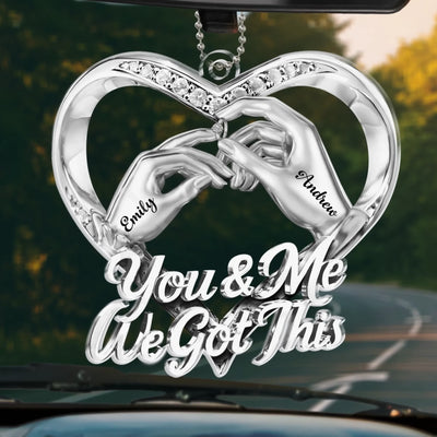 Custom Acrylic Car Ornament - Personalized Anniversary Wedding Gifts For Husband And Wife, Him And Her - Forever Starts With You
