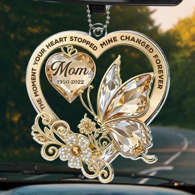 Custom Acrylic Car Ornament - Personalized Memorial Sympathy Gifts For Loss Of Mom, Dad - Forever My Guardian