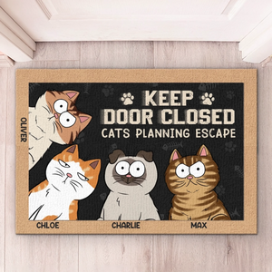 Custom Home Decor Decorative Mat - Personalized  Birthday Gifts For Cat Lovers, Cat Mom And Dad - Beware Of Cat Attitude