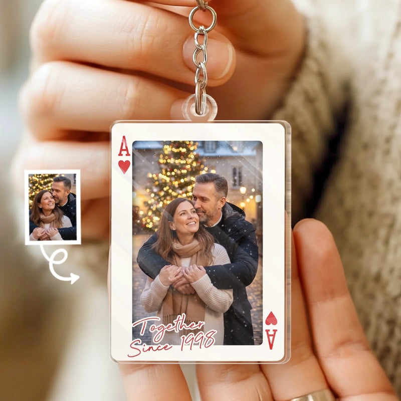 Custom Photo Shaped Acrylic Keychain - Personalized Anniversary Wedding Gifts For Husband And Wife, Him And Her - You Make My Days Better