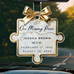 Custom Acrylic Car Ornament - Personalized Memorial Sympathy Gifts For Loss Of Mom, Dad - Forever Along My Journey