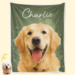 Custom Photo Blanket - Personalized Birthday Gifts For Dog Cat Lovers, Dog Dad And Mom, Cat Owners - Happiness On Four Paws