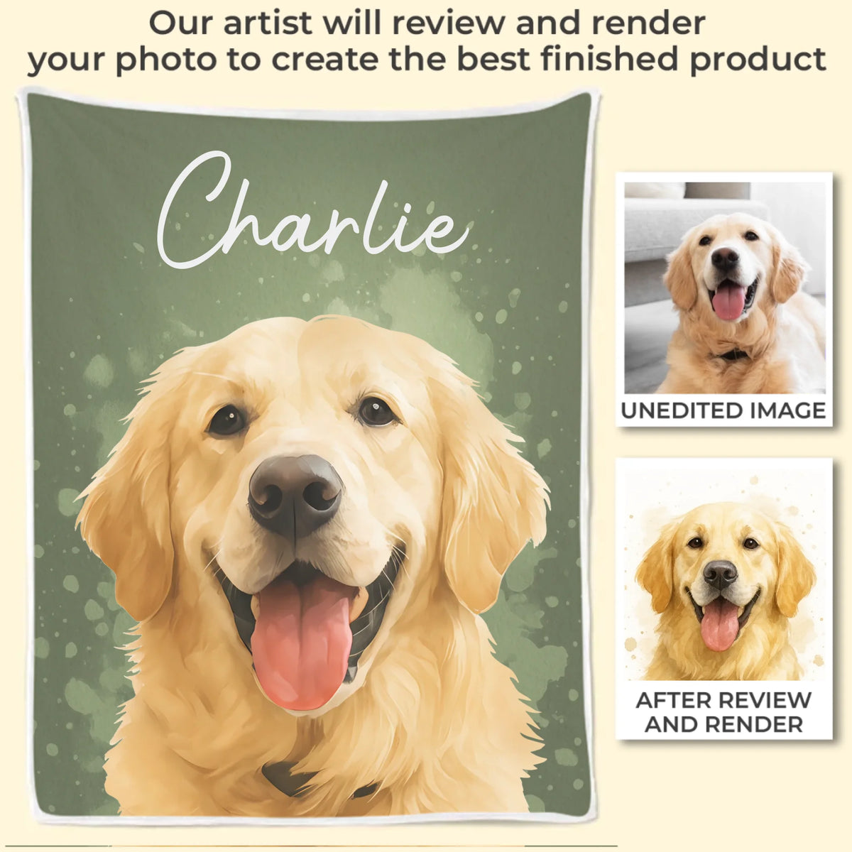Custom Photo Blanket - Personalized Birthday Gifts For Dog Cat Lovers, Dog Dad And Mom, Cat Owners - Happiness On Four Paws