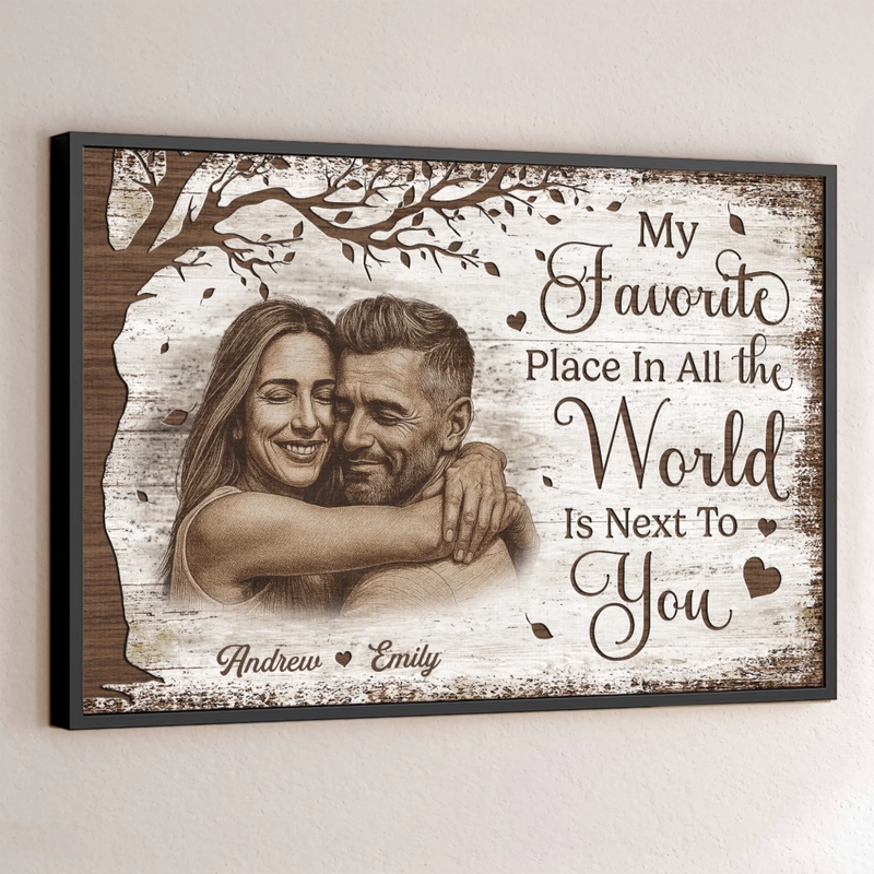 Custom Photo Horizontal Poster - Personalized Anniversary Wedding Gifts For Husband And Wife, Him And Her - We Grow Better Together Daily