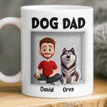Custom 3D Inflated Effect Printed Mug - Personalized Birthday Gifts For Dog Lovers, Dog Dad And Mom - Love Begins With A Wag