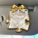 Custom Car Visor Clip - Personalized Anniversary Wedding Gifts For Husband And Wife, Him And Her - Safe Happy Loved With You