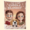 Custom Blanket - Personalized Birthday Gifts For Husband And Wife, Dog Cat Lovers - Love Laughter And Paw Prints