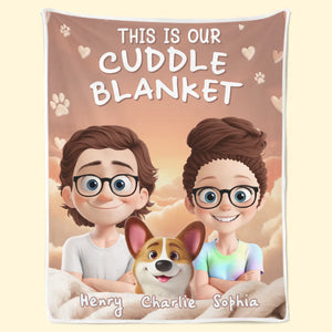 Custom Blanket - Personalized Birthday Gifts For Husband And Wife, Dog Cat Lovers - Love Laughter And Paw Prints