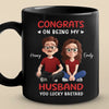 Custom Black Mug - Personalized Anniversary Wedding Gifts For Husband And Wife, Him And Her - Two Hearts Moving Forward
