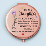 Custom Compact Mirror - Personalized Birthday Gifts For Daughter - Always My Little Girl