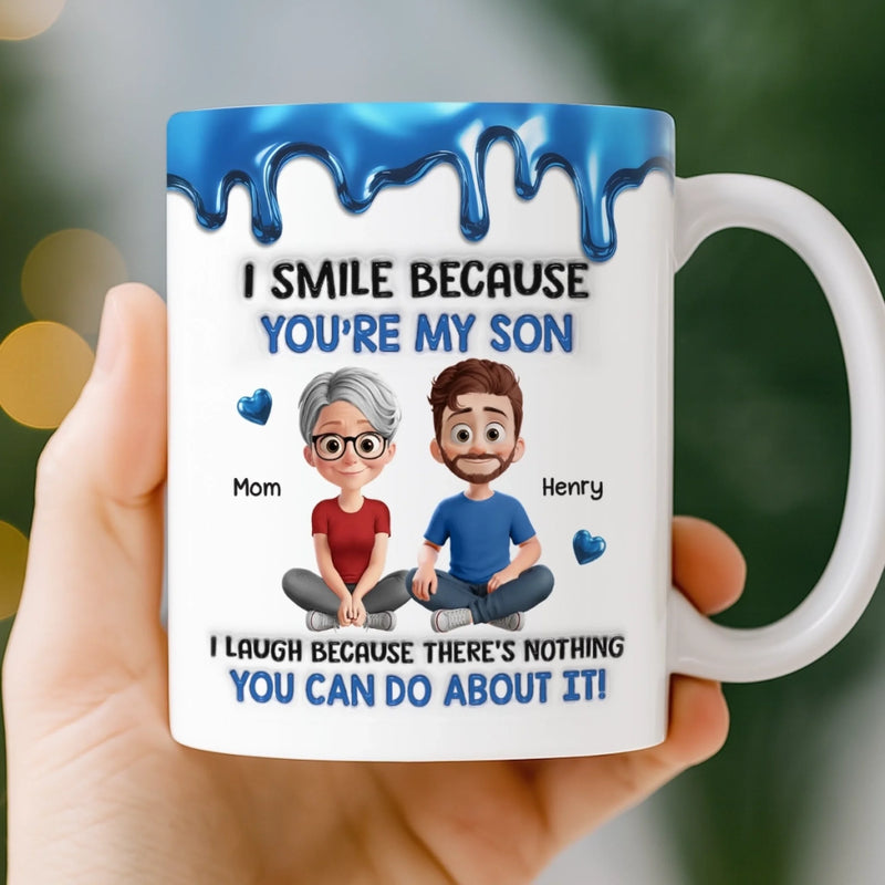 Custom 3D Inflated Effect Printed Mug - Personalized Birthday Gifts For Mom, Dad, Daughter, Son - Forever Starts With Family