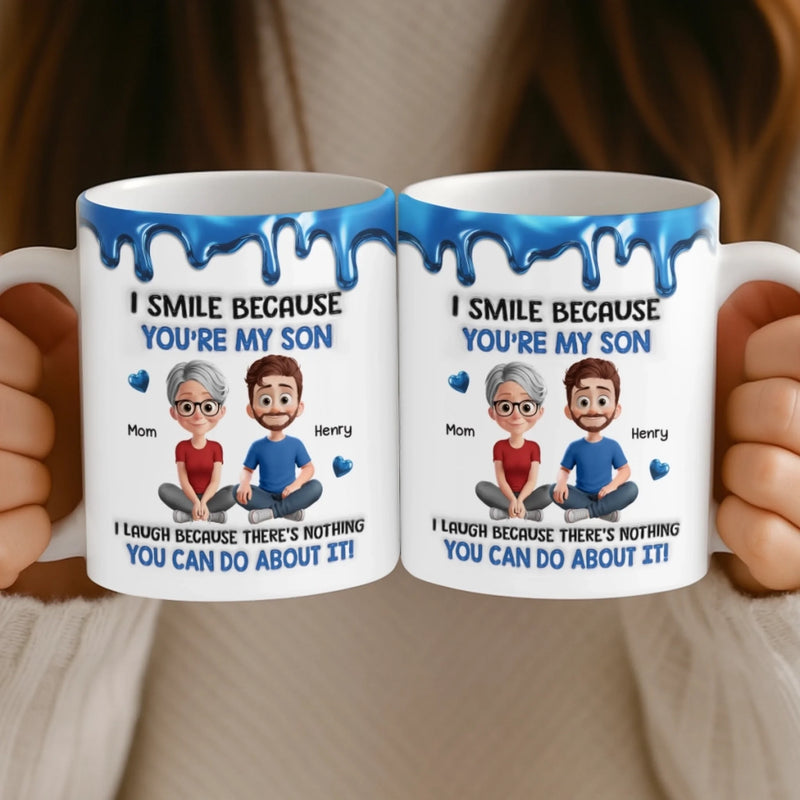 Custom 3D Inflated Effect Printed Mug - Personalized Birthday Gifts For Mom, Dad, Daughter, Son - Forever Starts With Family