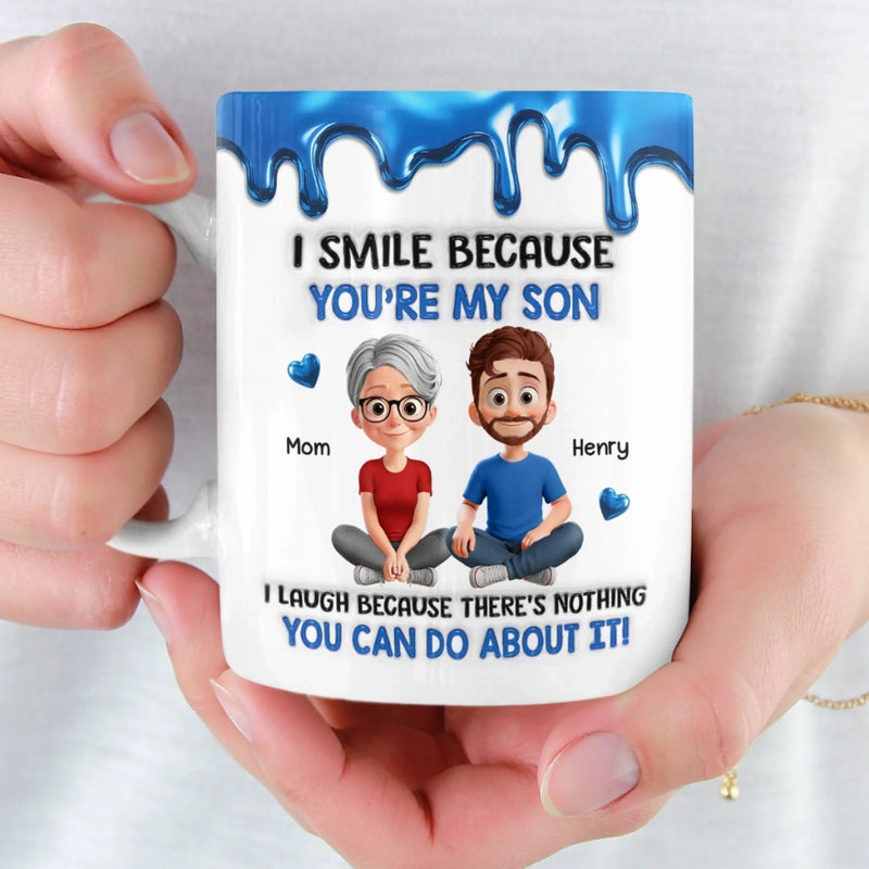 Custom 3D Inflated Effect Printed Mug - Personalized Birthday Gifts For Mom, Dad, Daughter, Son - Forever Starts With Family