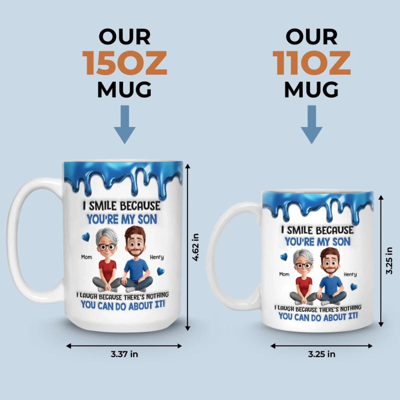 Custom 3D Inflated Effect Printed Mug - Personalized Birthday Gifts For Mom, Dad, Daughter, Son - Forever Starts With Family