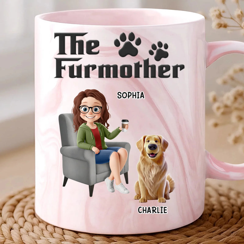 Custom 11oz Pink Marble Mug - Personalized Birthday Gifts For Dog Cat Lovers, Dog Dad And Mom, Cat Owners - Dog Mom Era, Forever