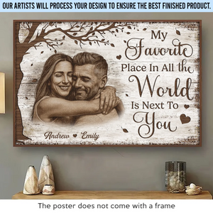 Custom Photo Horizontal Poster - Personalized Anniversary Wedding Gifts For Husband And Wife, Him And Her - We Grow Better Together Daily