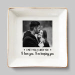 Custom Photo Jewelry Dish - Personalized Anniversary Wedding Gifts For Husband And Wife, Him And Her  - Built On Small Moments