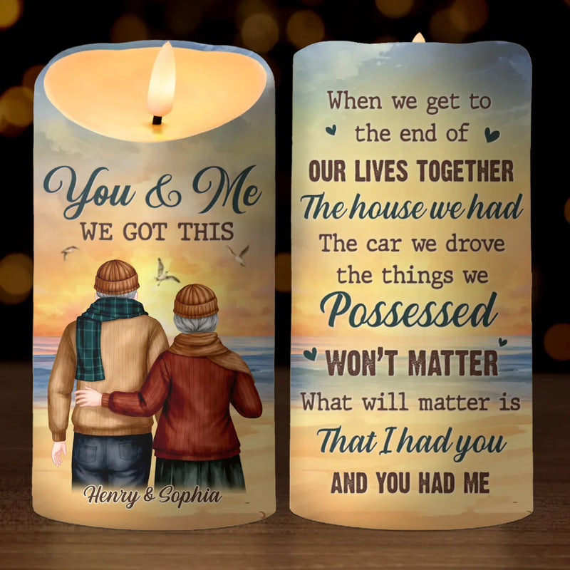 Our Lives Together - Couple Personalized Custom LED Candle - Gift For Couple, Husband, Wife
