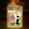 Custom Glass Bottle LED Light - Personalized Pet Christmas Memorial Sympathy Gifts For Dogs - Silent Companions Echo In Time
