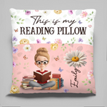 Custom Flower Pocket Pillow - Personalized Bookish Gifts For Book Lovers, Bookworms, Readers - Reading Is My Therapy