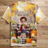 Custom Fall Autumn Unisex T-shirt - Personalized Birthday Gifts For Mom, Grandma - Love Passed Through Generations Of Care