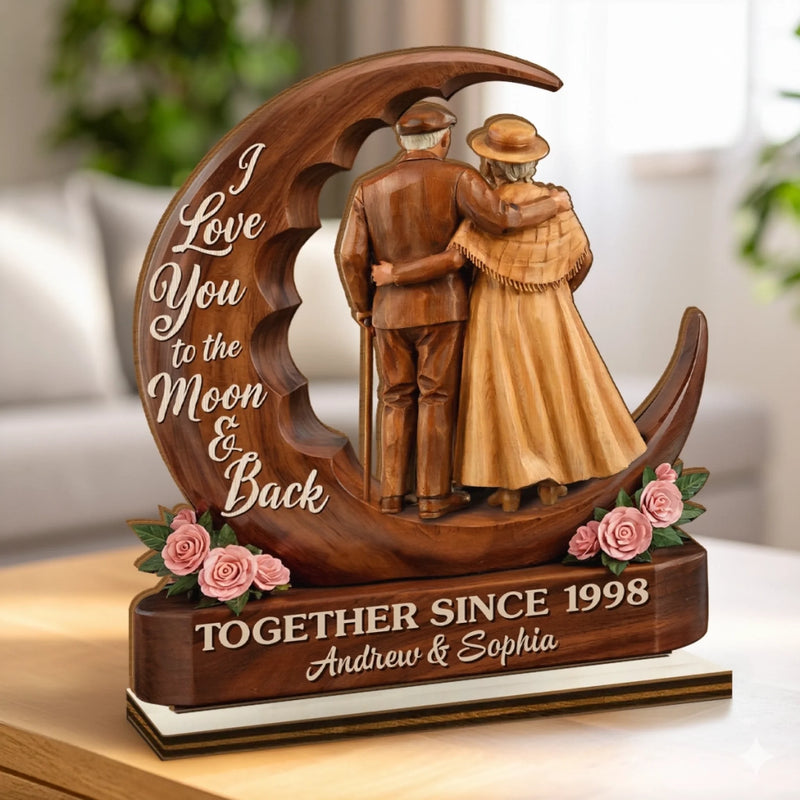 Custom 2-Layered Wooden Plaque - Personalized Anniversary Wedding Gifts For Husband And Wife, Him And Her - You Make My World Calm