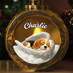 Custom Name Christmas Puppy Gifts for Dog Lovers - Personalized Candlelight Lantern Ornament