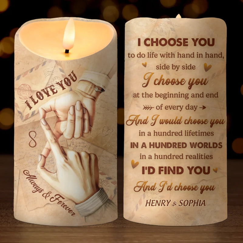 I Love You In Every Universe - Couple Personalized Custom LED Candle - Christmas Gift For Husband Wife, Anniversary