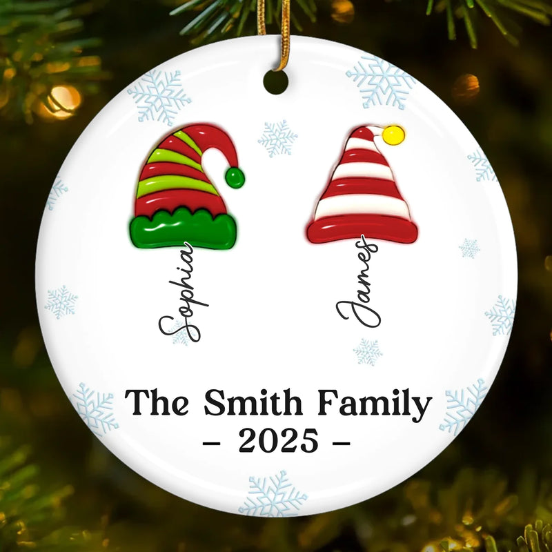 Custom Name Christmas Family Gifts - Personalized Ceramic Ornament