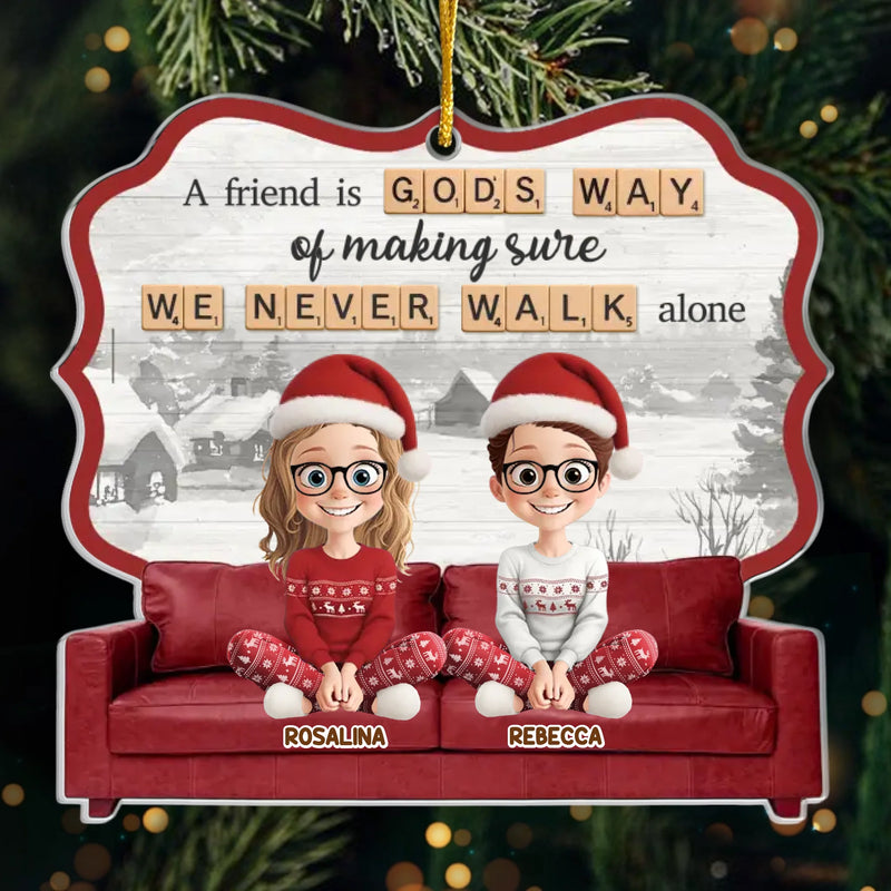 Custom Acrylic Ornament - Personalized Best Friend Christmas Birthday Gifts For Women, Besties, Sisters, BFF - Different Lives Same Laugh