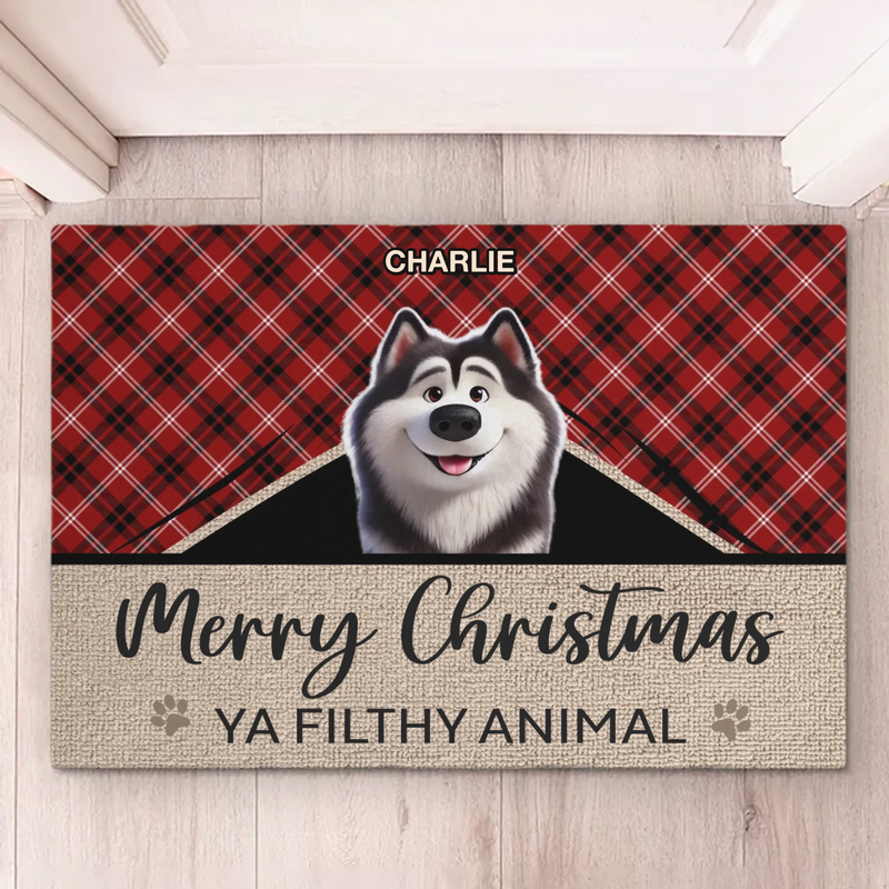 Custom Home Decor Decorative Mat - Personalized  Christmas Birthday Gifts For Dog Cat Lovers, Dog Dad And Mom, Cat Owners - Furry And Festive Troublemakers