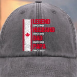 Custom Photo Vintage Washed Denim Baseball Cap - Personalized Birthday Gifts For Husband, Dad, Grandpa - From Husband To Grandpa Legend