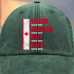 Custom Photo Vintage Washed Denim Baseball Cap - Personalized Birthday Gifts For Husband, Dad, Grandpa - From Husband To Grandpa Legend