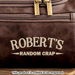 Custom Engraved Leather Toiletry Bag - Personalized  Christmas Birthday Gifts For Men - The Ultimate Man Kit