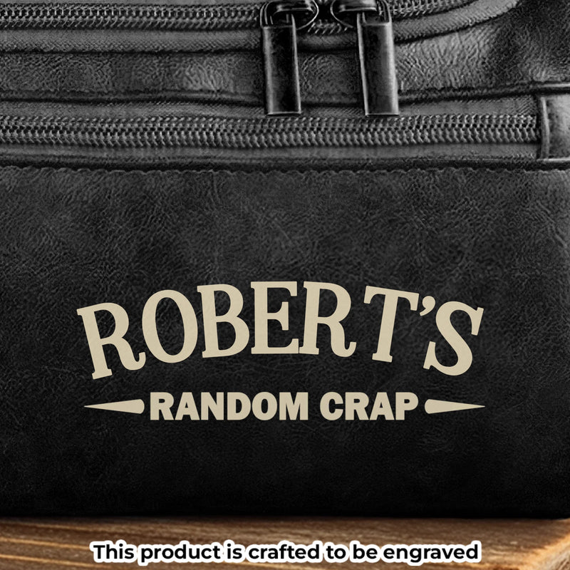 Custom Engraved Leather Toiletry Bag - Personalized  Christmas Birthday Gifts For Dad, Brother, Son, Husband, Groomsman, Best Friends - The Ultimate Man Kit