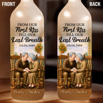 Custom Bottle Lamp - Personalized Anniversary Wedding Gifts For Husband And Wife, Him And Her - First Kiss, Endless True Love