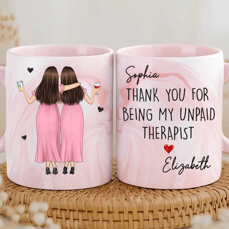 Custom 11oz Pink Marble Mug - Personalized Best Friend Birthday Gifts For Women, Besties, Sisters, BFF - Pink Vibes Only